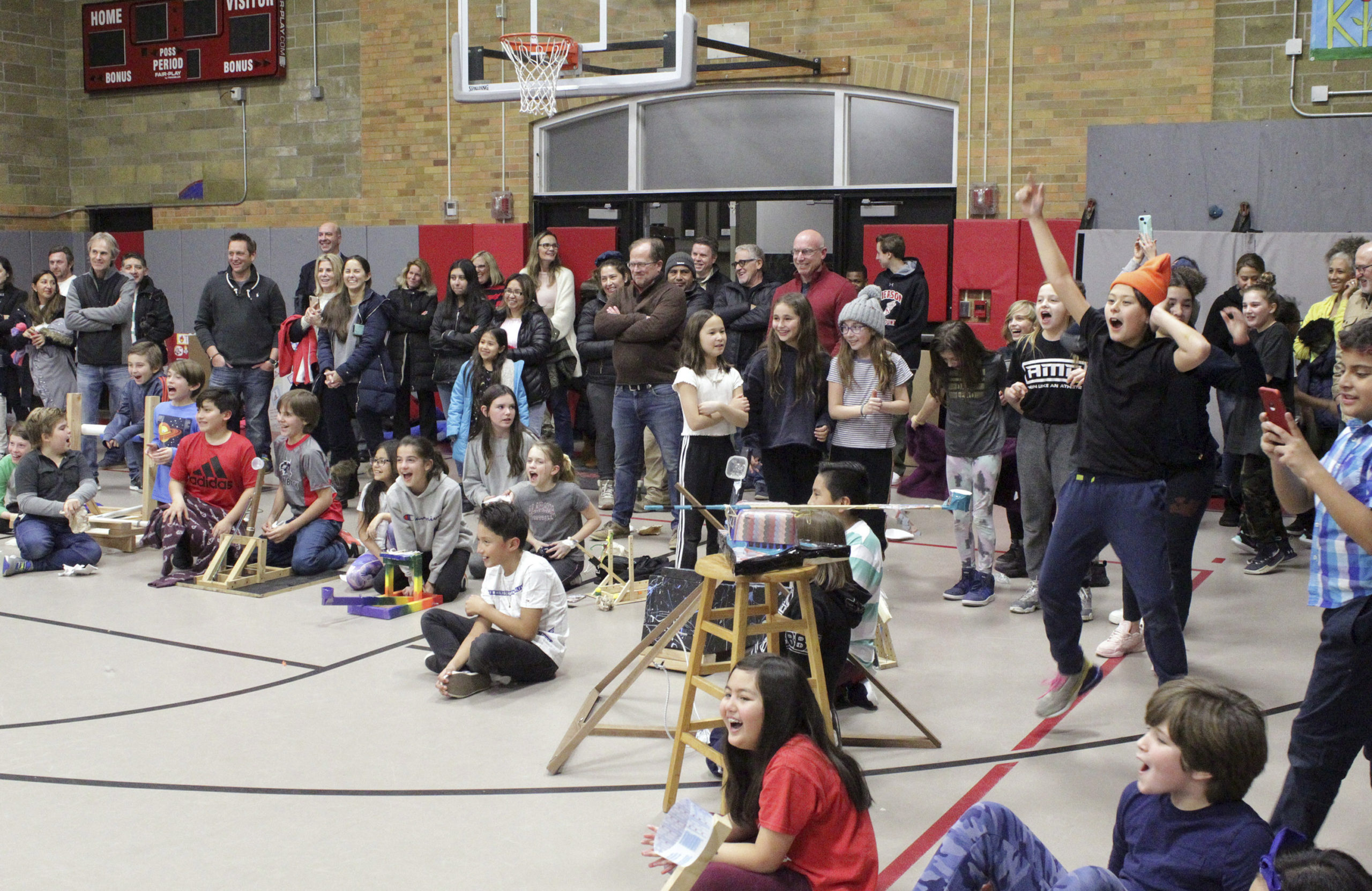 The Sag Harbor Elementary School hosted its fourth and fifth grade Physics Fair last week. The fifth grade class worked in teams to build catapults and compete to see which team’s catapult could launch the farthest.    TOM KOCHIE
