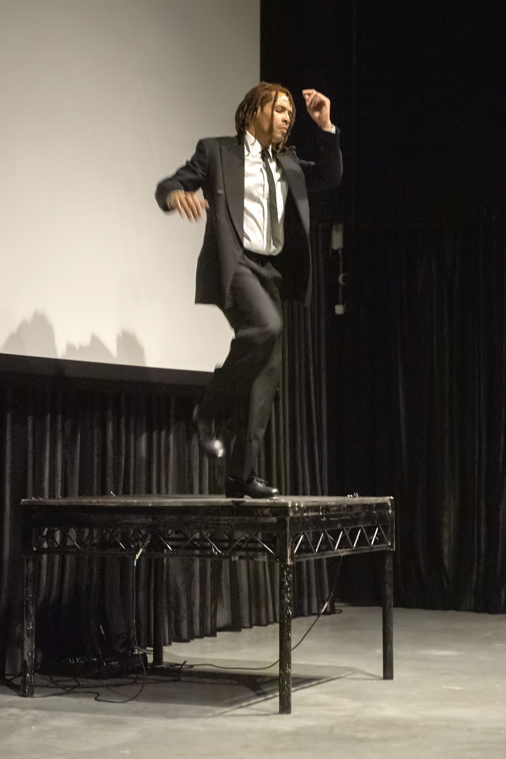 Tap-dancing legend Omar Edwards performs a solo during the 