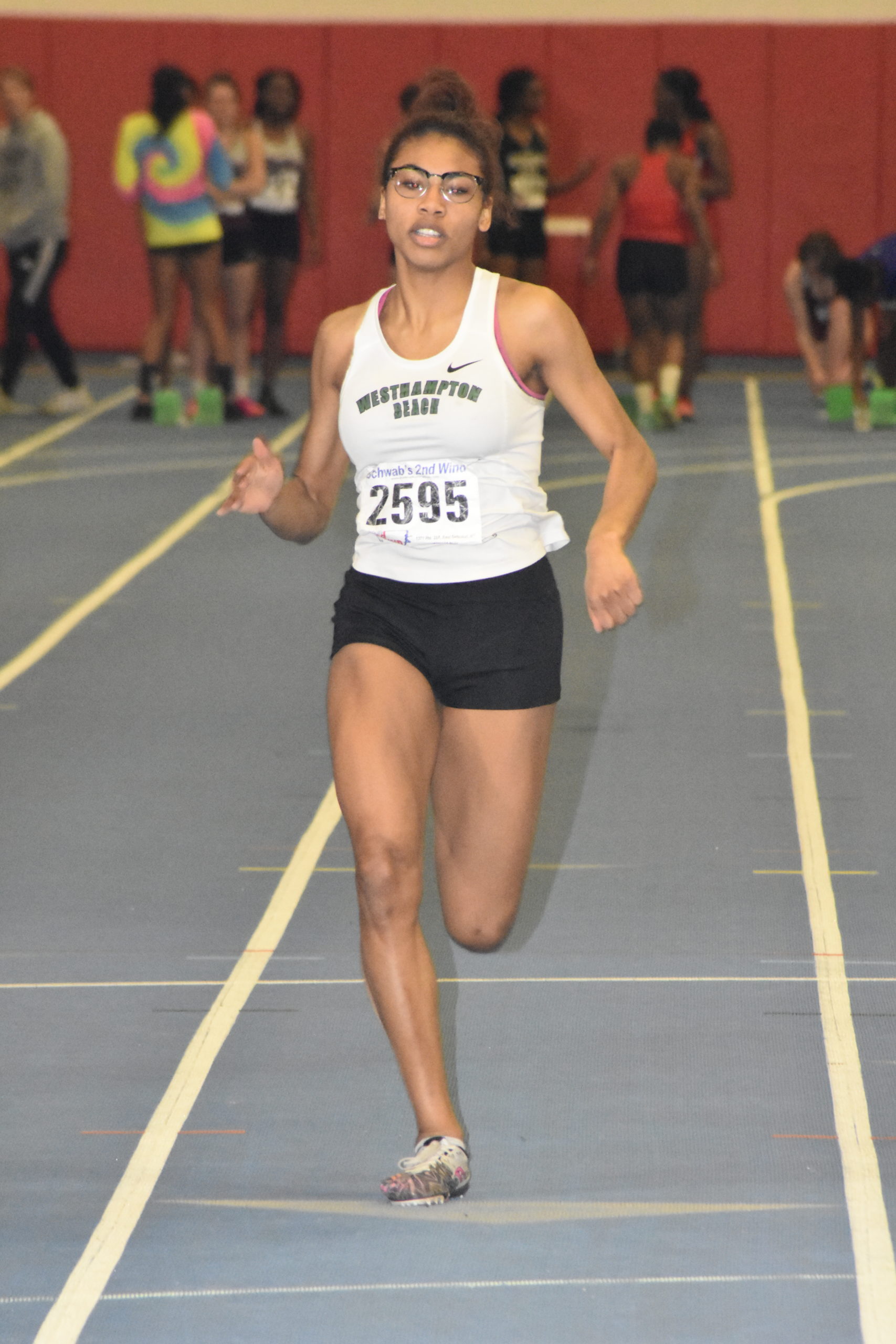 Oceane Ode won the Small Schools title in the 55-meter dash.