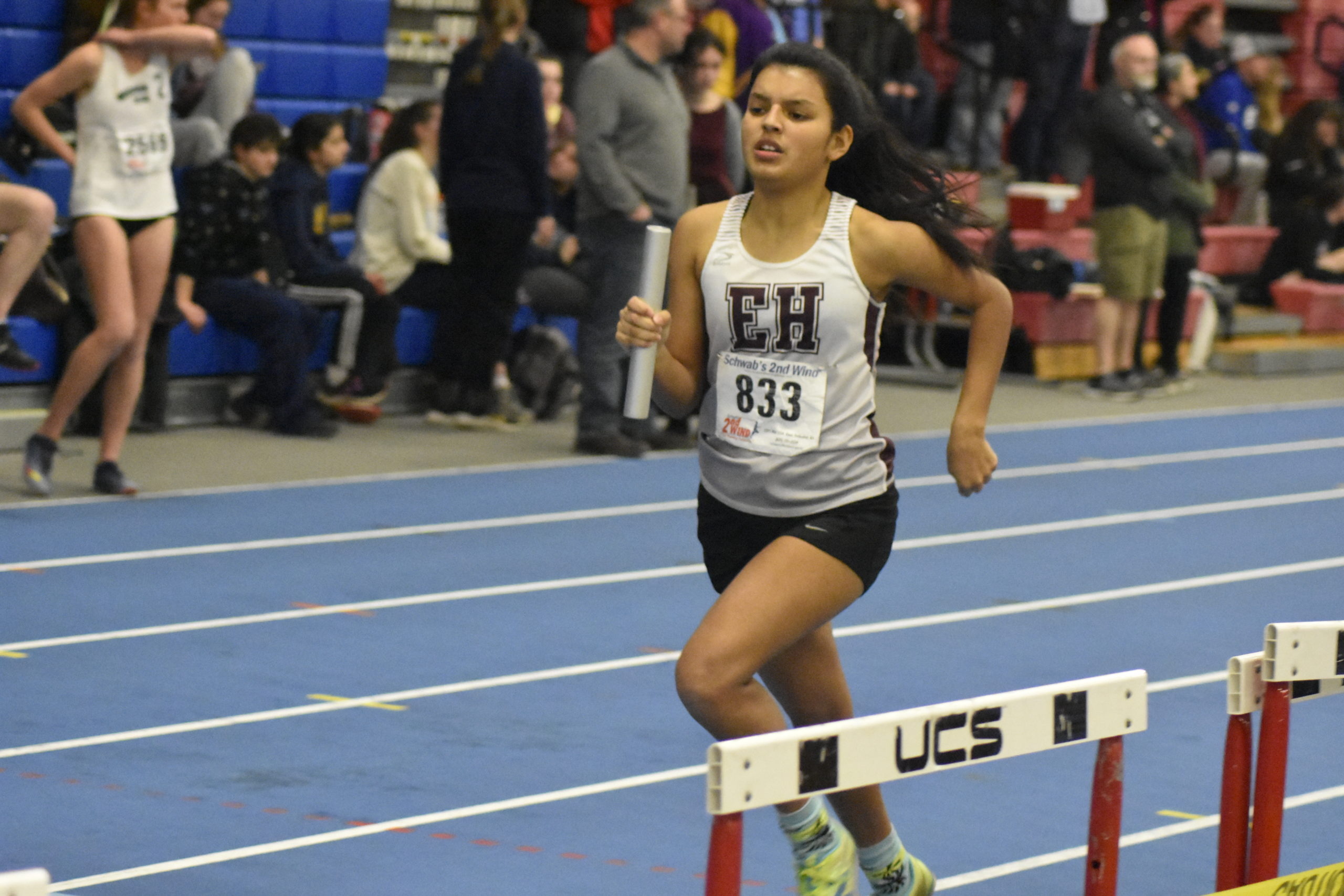 East Hampton's Lillie Minskoff in the 4x400-meter relay.