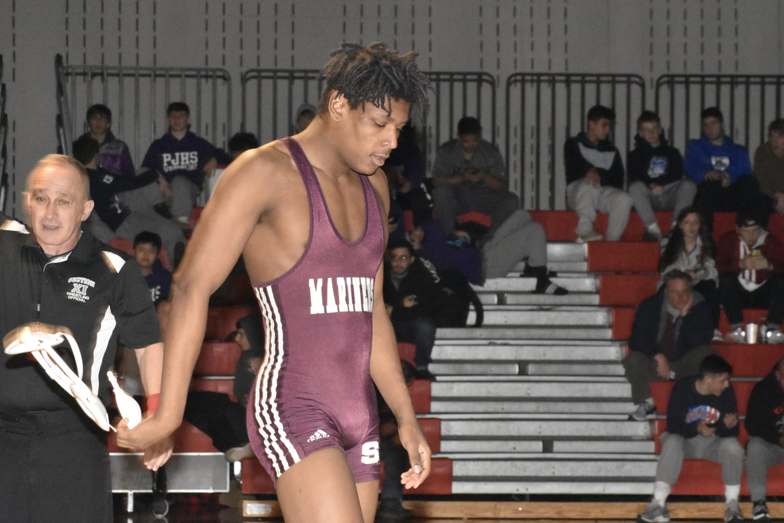 Southampton's Ben Brown walks off the mat after ending his career in the county final on Friday night.