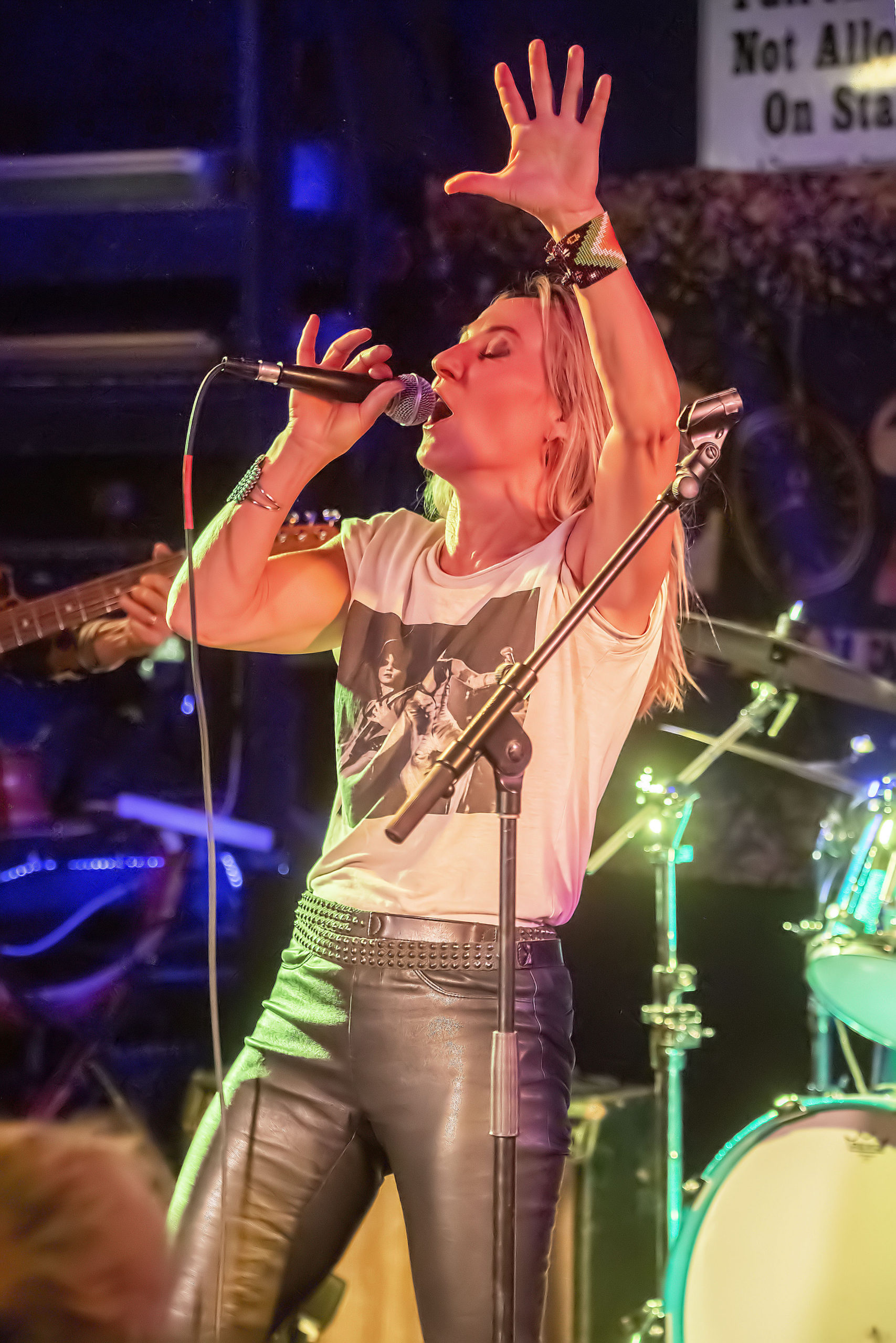 Lauren Hannah of the band Minxx rocks out during the 4th Annual Battle of the Fantasy Girl Bands to benefit the Neo-Political Cowgirls that was held at the Stephen Talkhouse in Amagansett on Saturday night.  MICHAEL HELLER