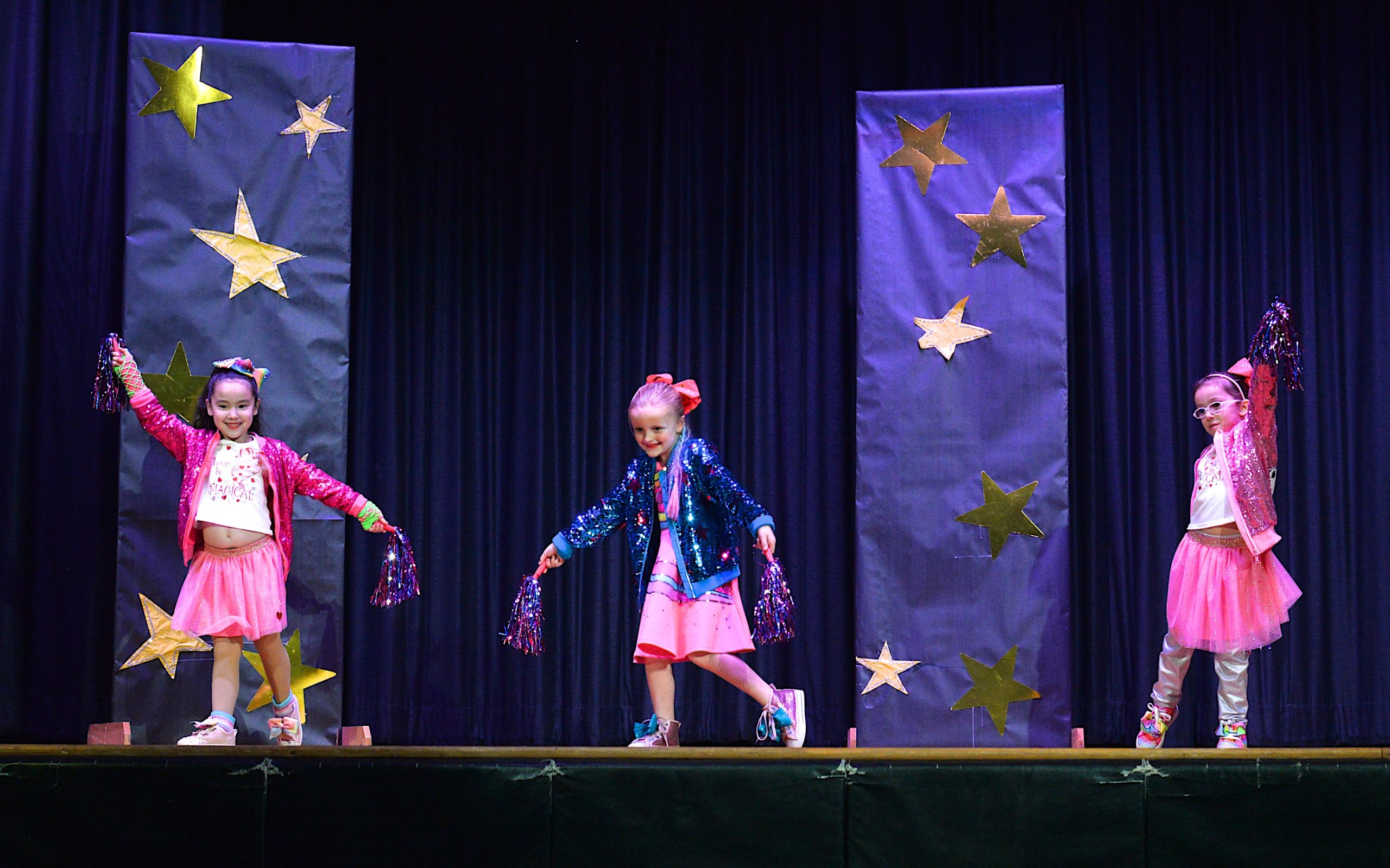 The Montauk School students were invited to participate in a Variety Show on Friday evening. Tippi Tyler, Tallulah Muse and Gina Mancinelli in their act.   KYRIL BROMLEY 