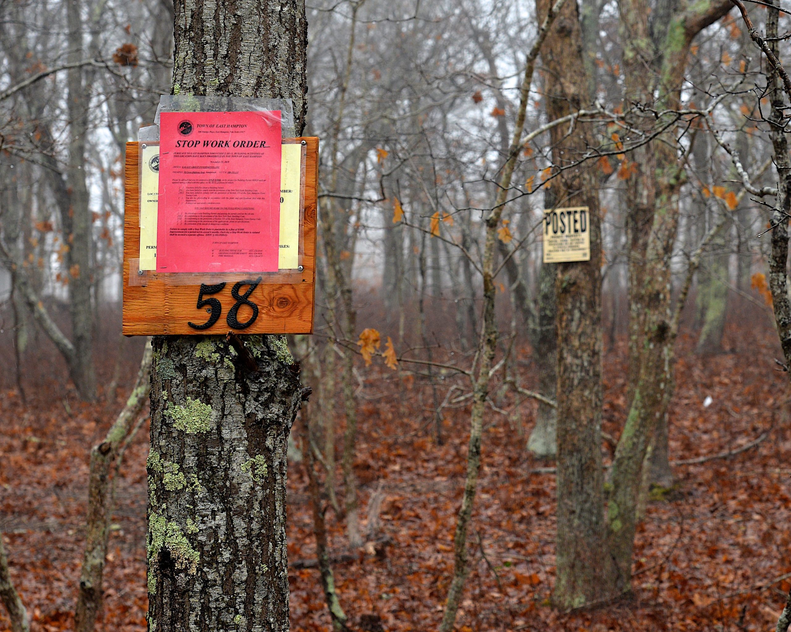The Town Building Department issued a stop work order on the house move in January. 