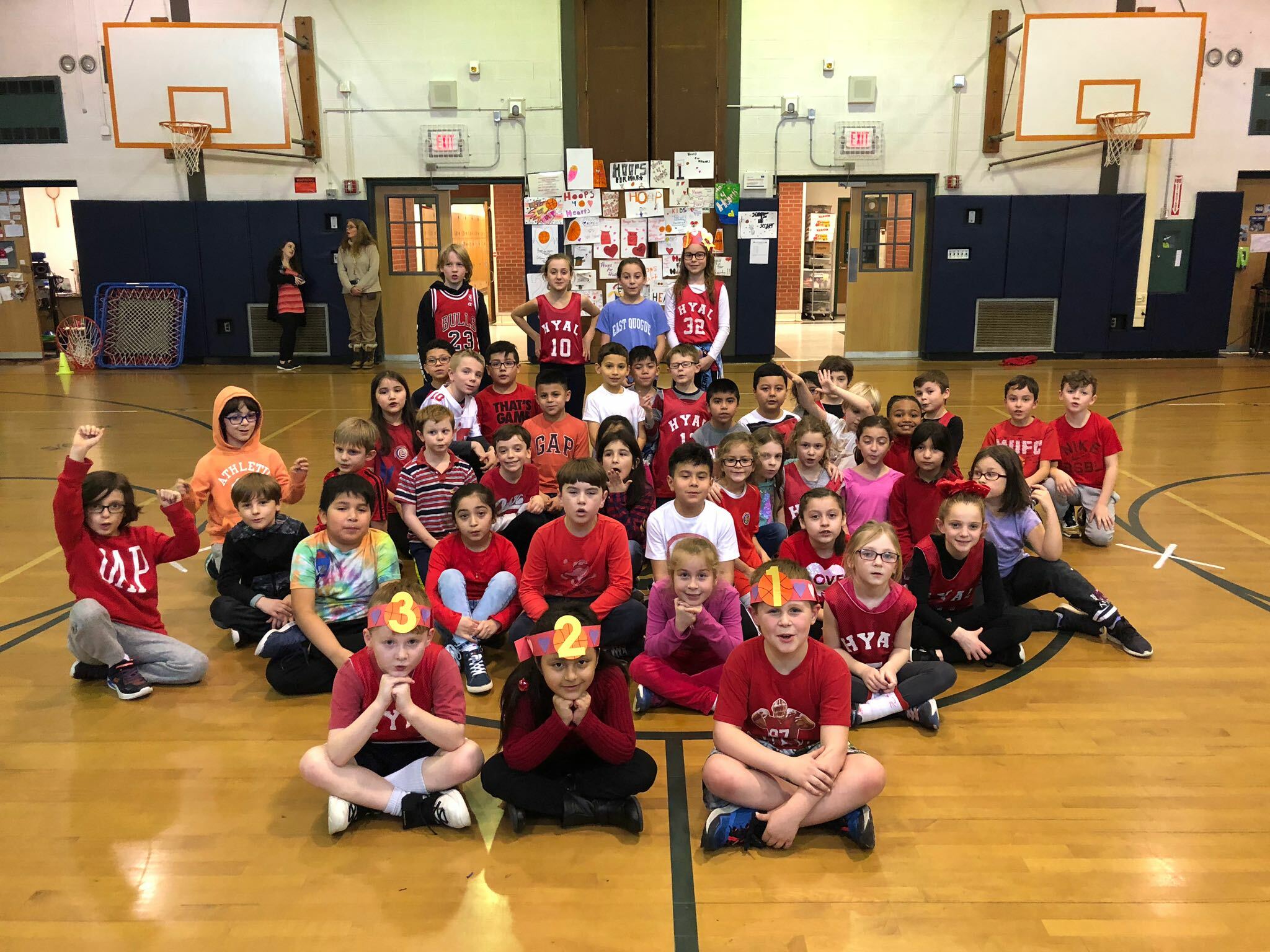 East Quogue Elementary School students recently participated in the Hoops for Heart challenge to benefit the American Heart Association, raising nearly $300.