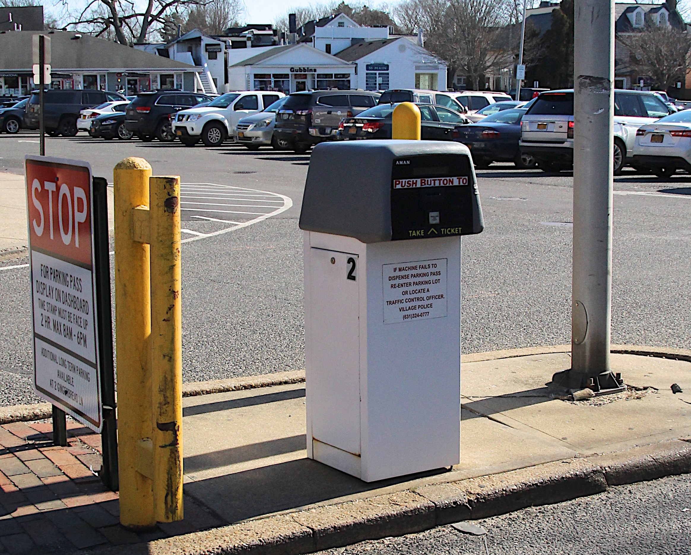 East Hampton Village is considering dispensing with the ticket dispensers at the Reutershan parking lot.    KYRIL BROMLEY