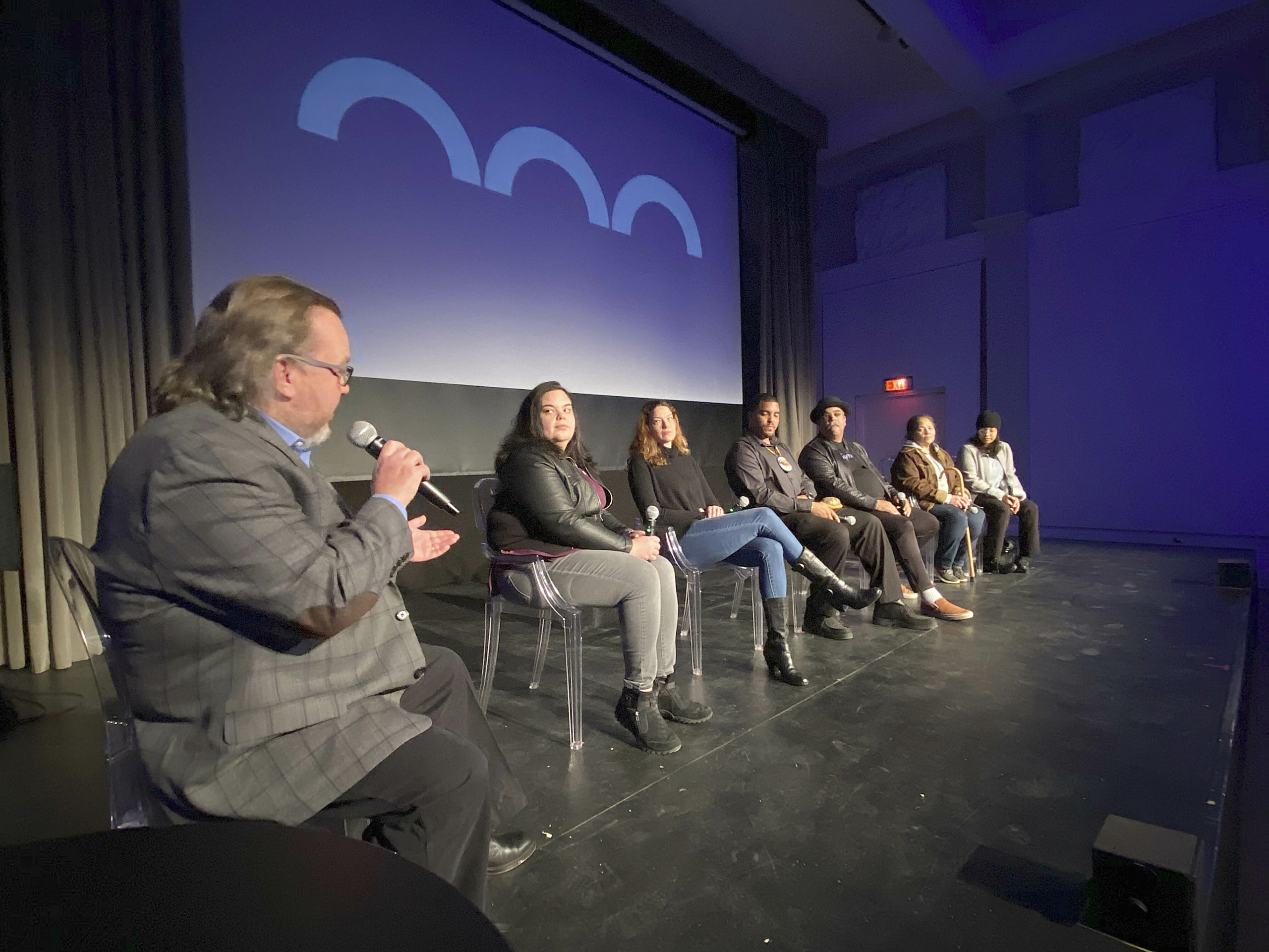 The panel fields questions at the screening of 