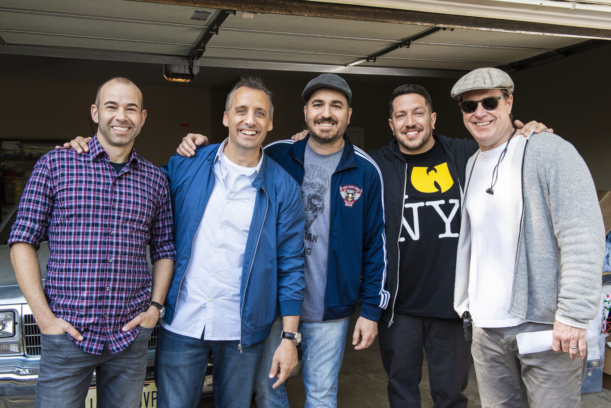 Director Chris Henchy, right, with the cast of 
