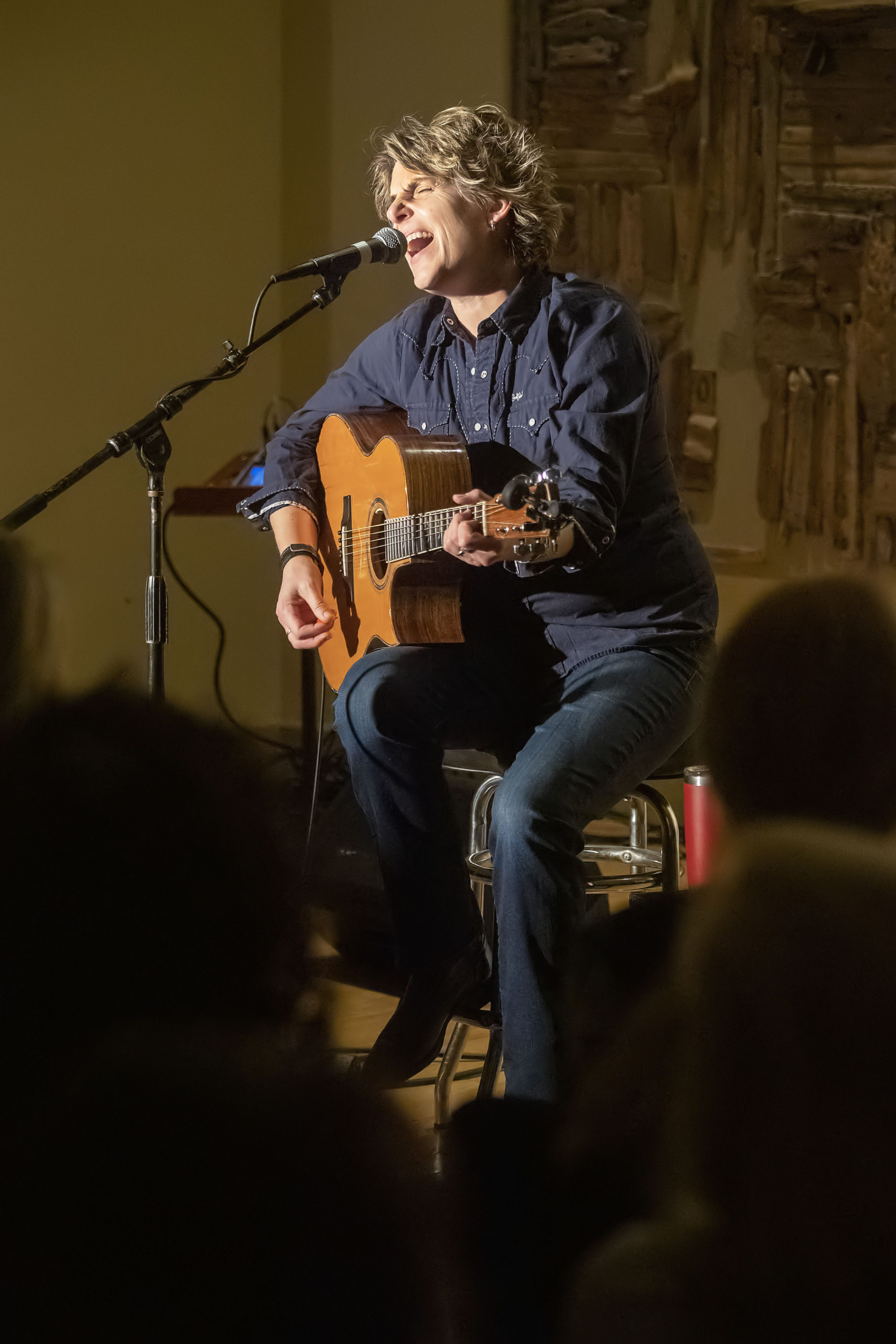 Inda Eaton performing during Songwriters Share at the Unitarian Universalist Meeting House in Bridgehampton in February, 2019.