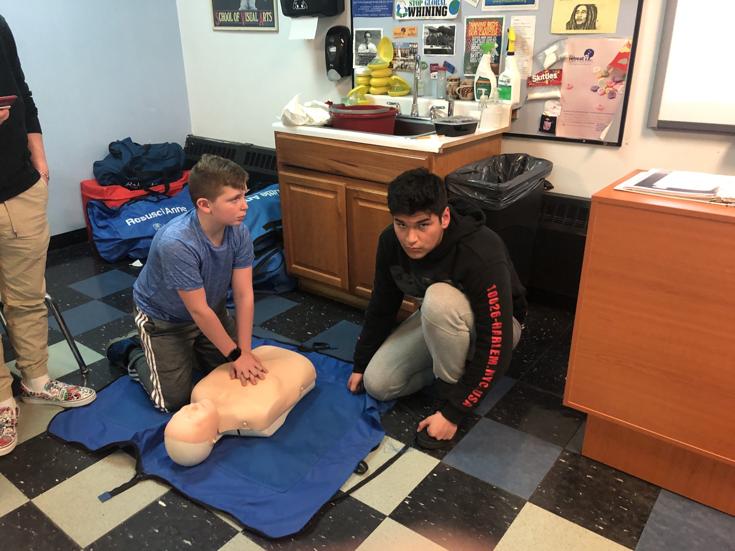 Pierson Middle School seventh-graders recently learned CPR and life-saving skills in gym class, as part of their participation in American Heart Month.