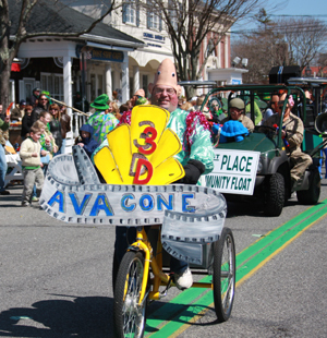 Preston Jankowski leading the Coneheads in the 2010 Westhampton Beach St. Patrick's Day Parade.