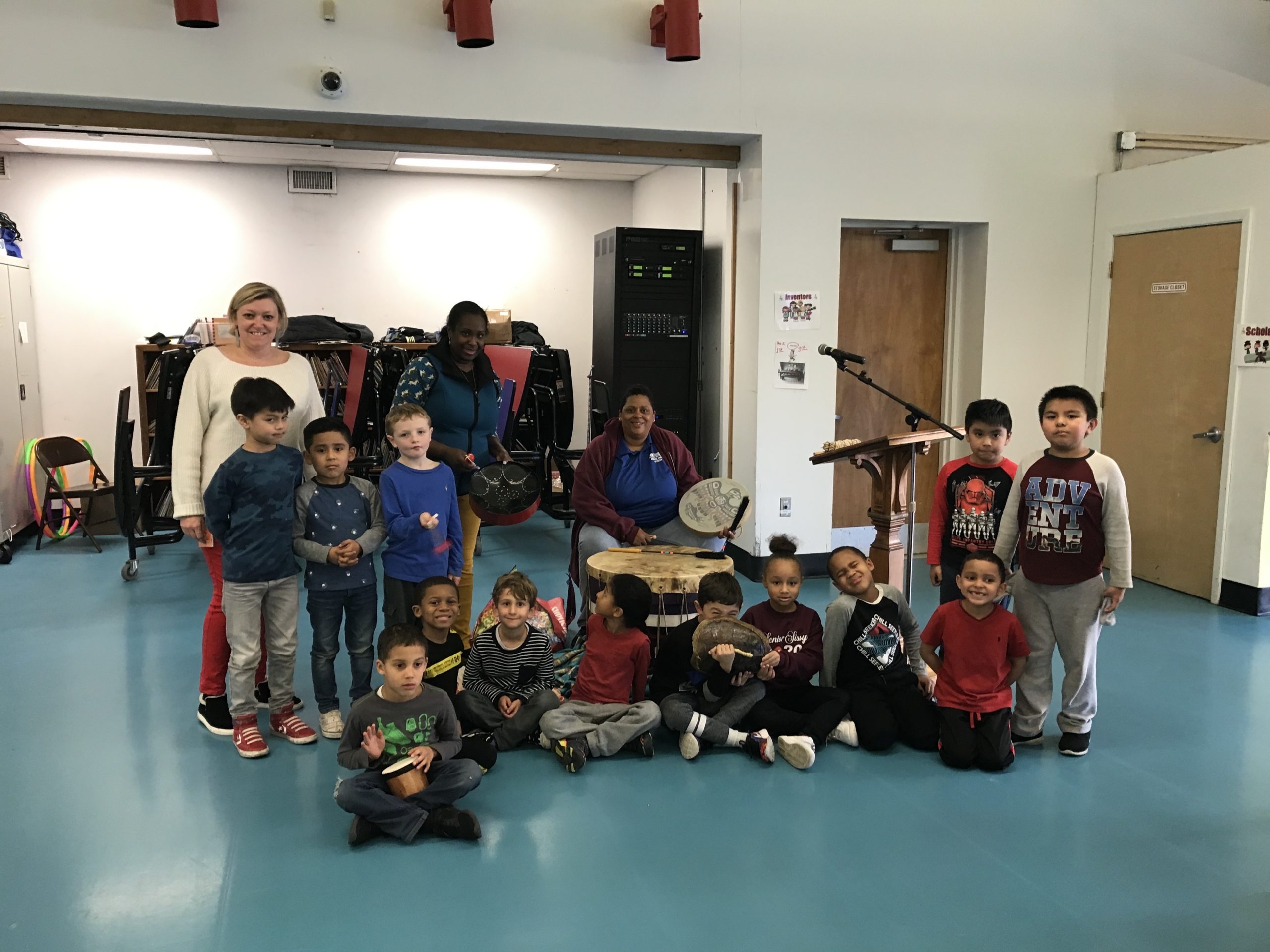 As part of a science lesson on sound, Southampton Elementary School first graders recently participated in a drumming lesson with Serena Lee of the Shinnecock Nation. The students experienced how vibrations make sound and how they can use sound to communicate.