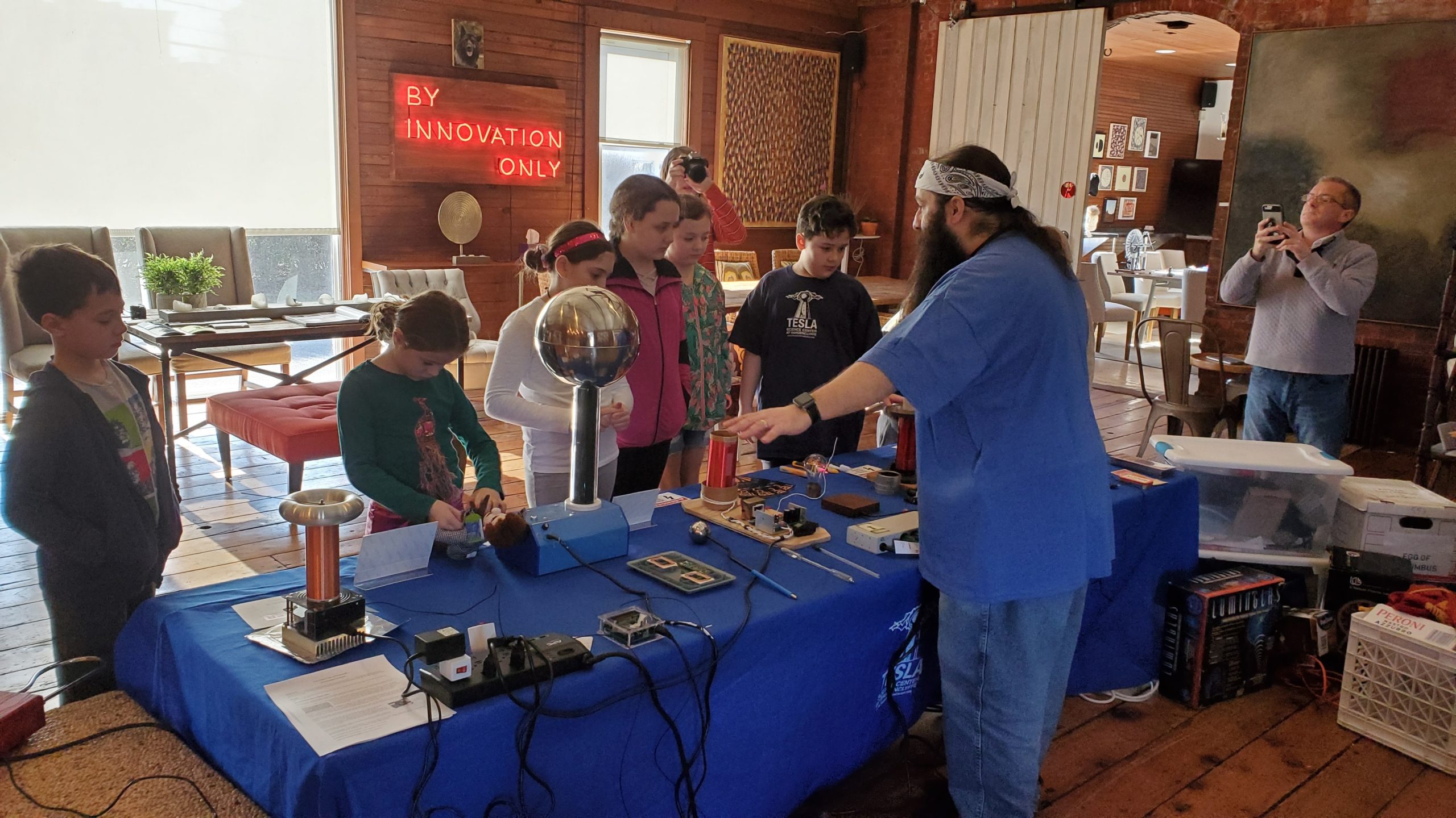 The Spur's 2020 i-kids program, in partnership with the Tesla Science Center got started last week. Participants learned about Nikola Tesla, his electrical inventions and played with the Van De Graaff generator. The session also included making an electric motor. 
