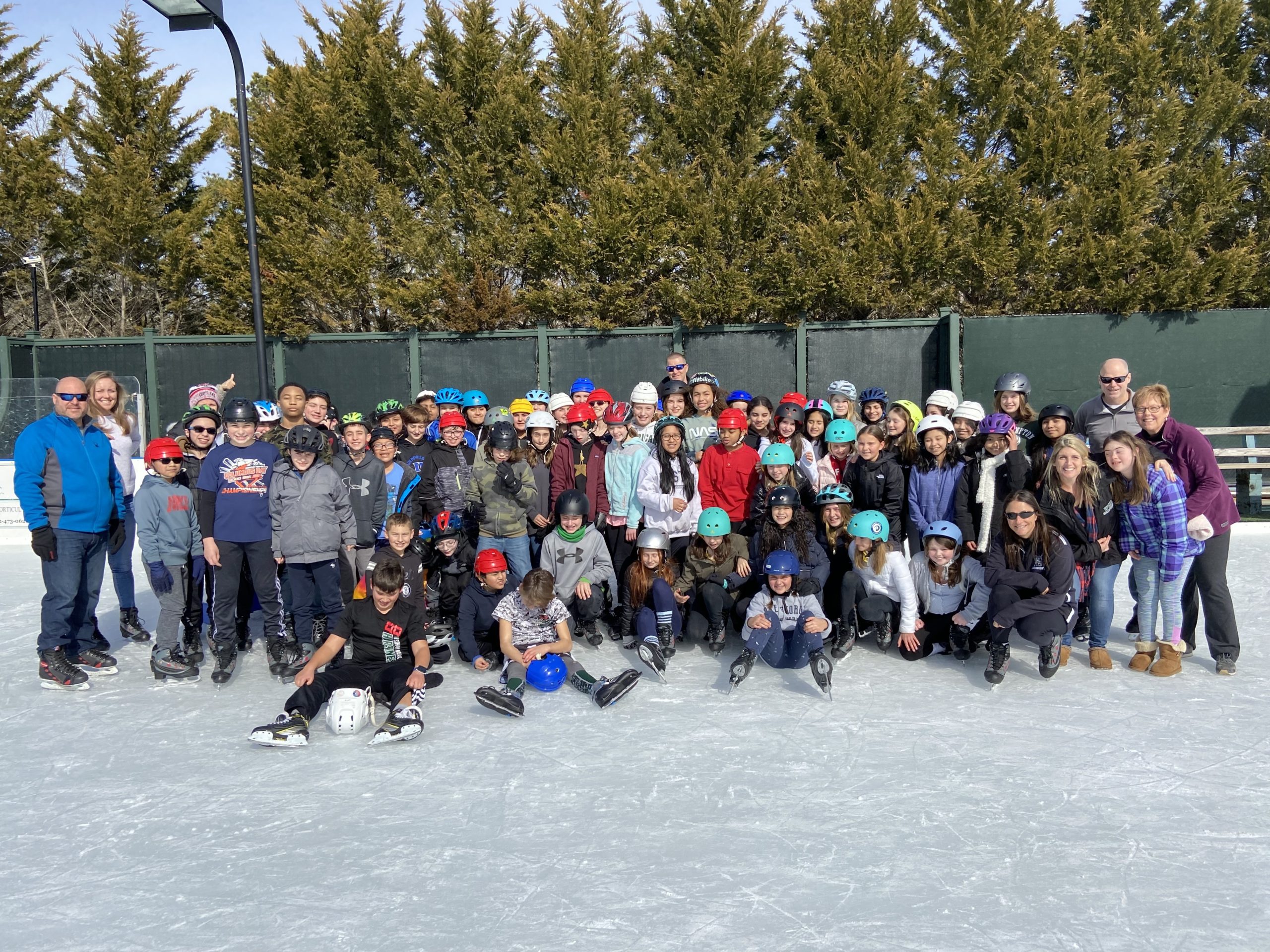 As part of their physical education class, Westhampton Beach Middle School sixth graders enjoyed a day of outdoor ice skating at Buckskill Winter Club in East Hampton on February 12. For many students, it was the first time the had skated. 
