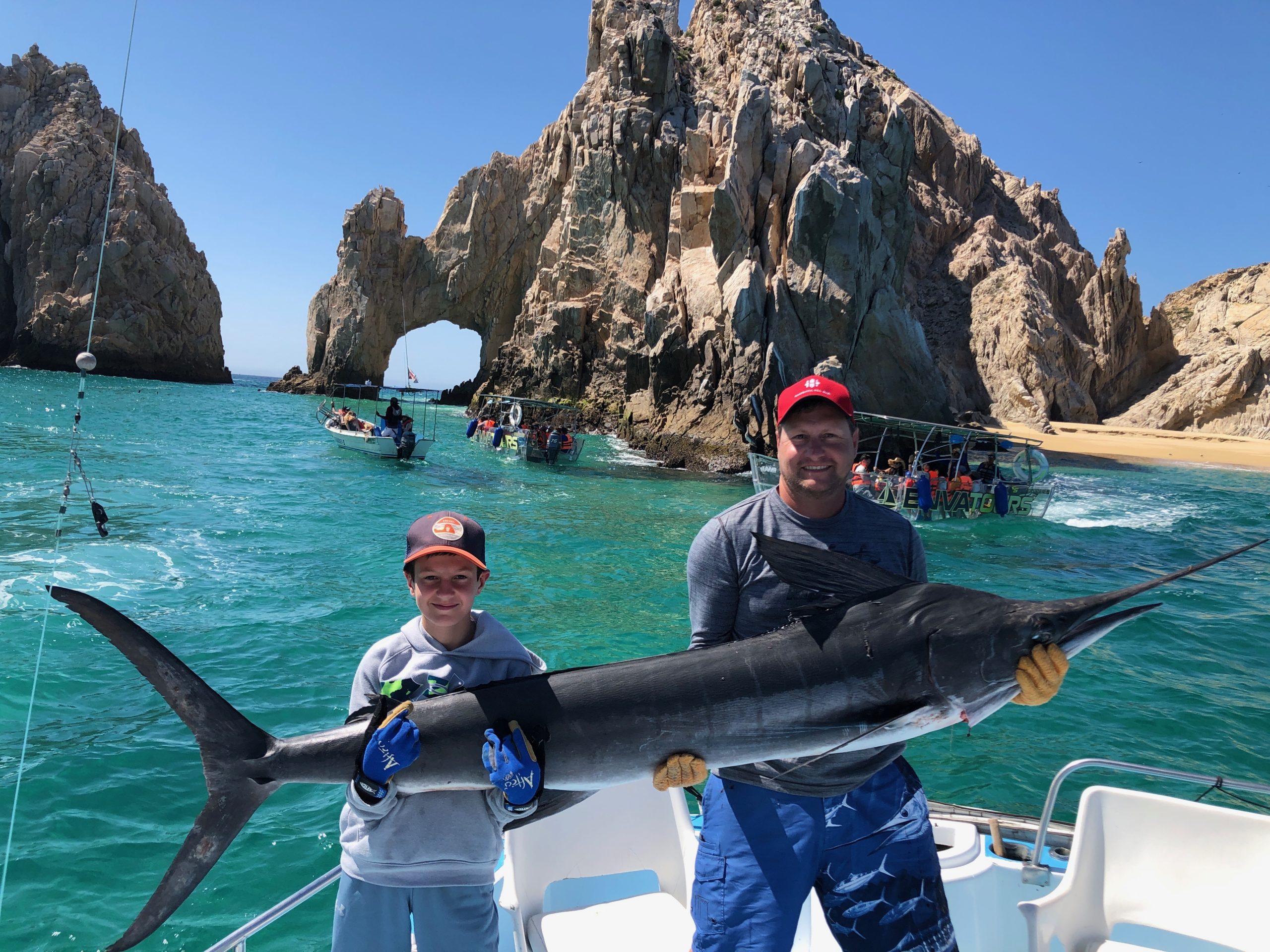 Joseph and Matt Bobek dined on striped marlin steaks after a day of fising in Cabo San Lucas last week. 