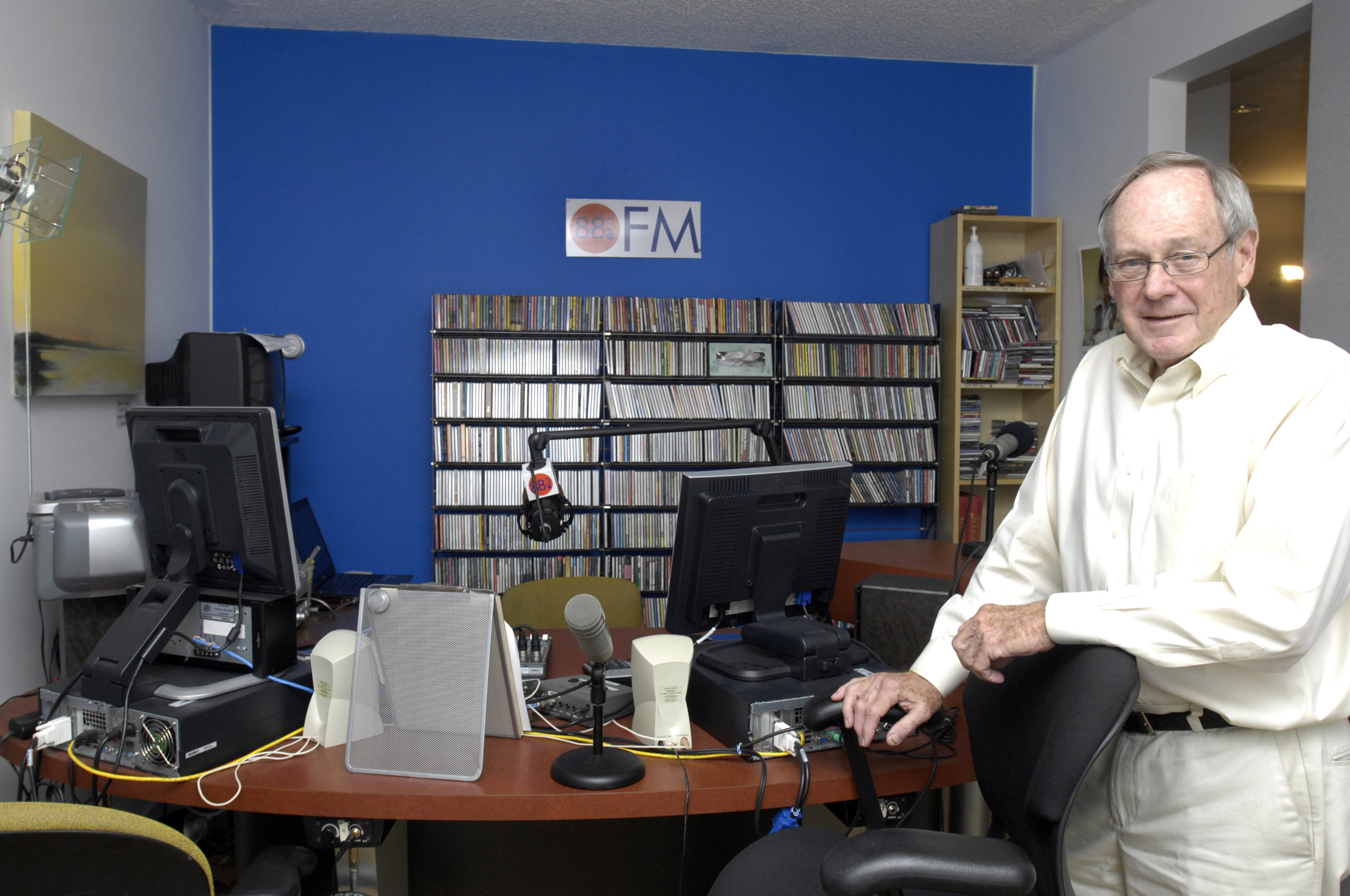 Station manager Wally Smith at the 88.3FM studios in Southampton Village in 2010.  PRESS FILE