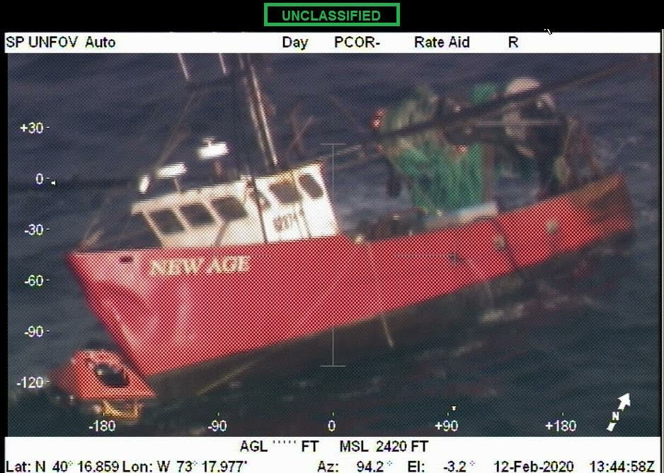 The listing New Age, as seen from a U.S. Coast Guard rescue helicopter. COURTESY U.S. COAST GUARD