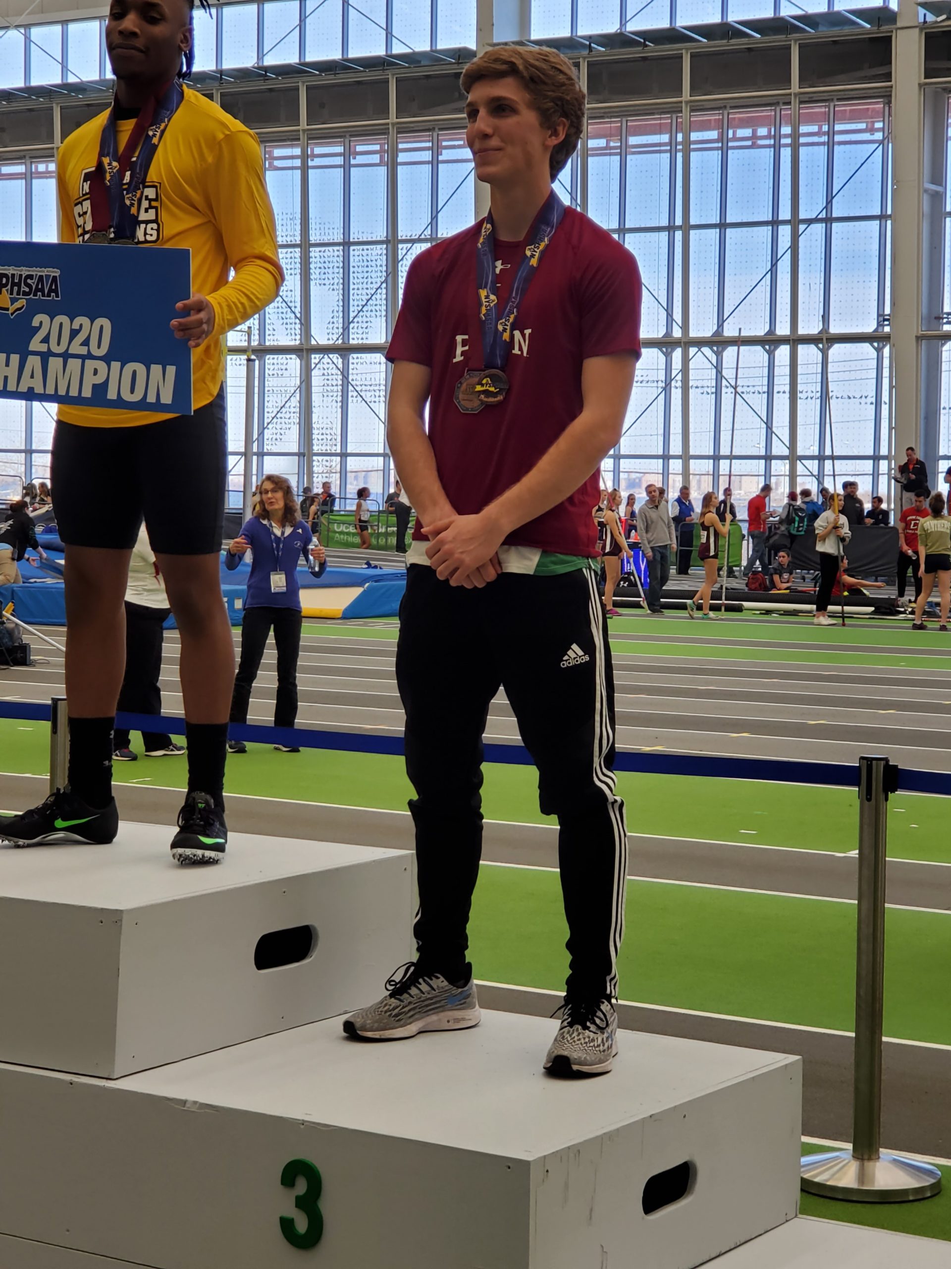Westhampton Beach senior Jack Meigel earned a pair of bronze medals for placing third in the state in the high jump.