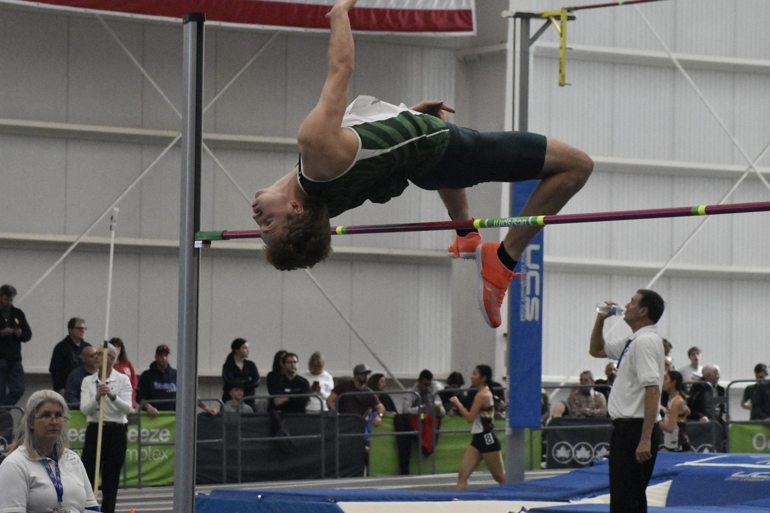 Westhampton Beach senior Jack Meigel cleared 6 feet 6 inches to place third in the state.