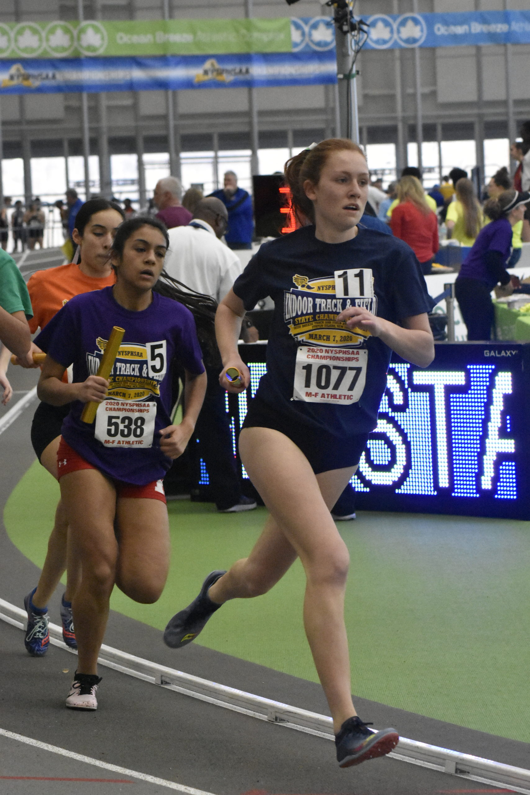 Westhampton Beach junior Jackie Amato was the lead runner for Section XI's intersectional distance medley relay team.
