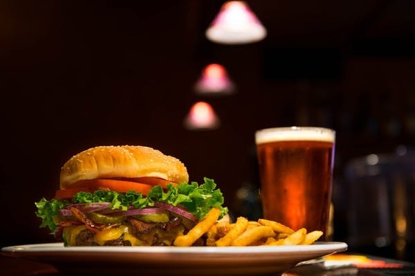 A burger, fries and a craft beer at Union Burger Bar in Southampton.