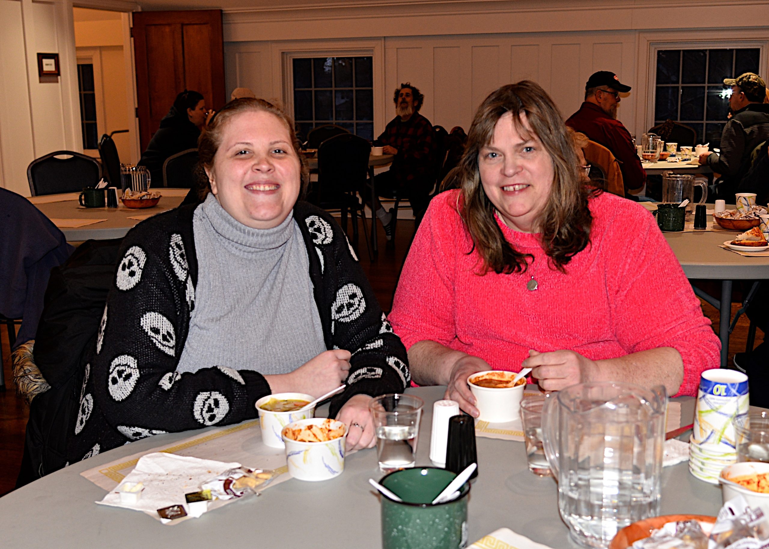The deacons of the Amagansett Presbyterian Church hosted a Soup and Chili dinner on Saturday. Meredith and Dana Lester tried out the chili. KYRIL BROMLEY 