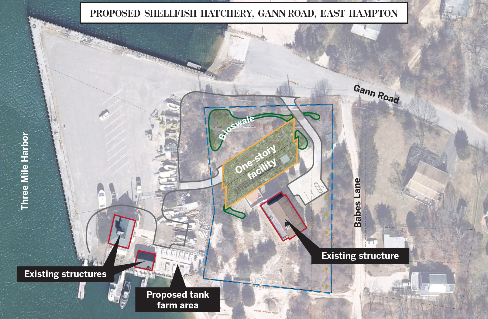 The town's plans for the Gann Road property call for linking the new hatchery facility to the existing town parking lot and hatchery operations. 