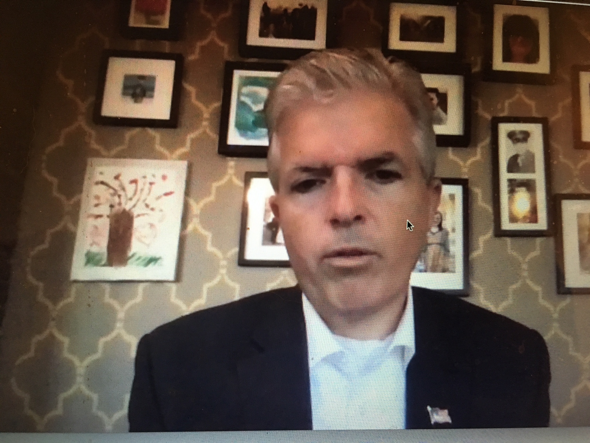 County Executive steve Bellone held daily updates for his children's playroom while under self-quarantine