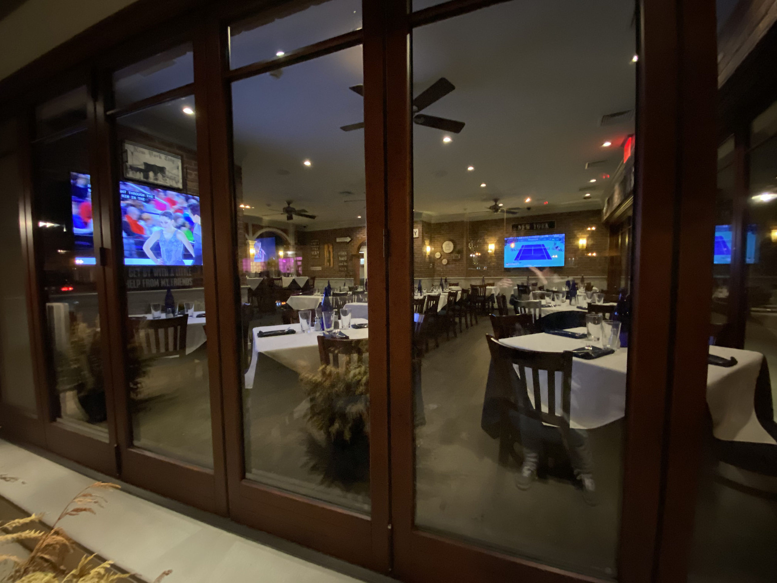 Jobs Lane Ristorante in Southampton Village was closed to diners on Sunday evening, but offering takeout.   DANA SHAW