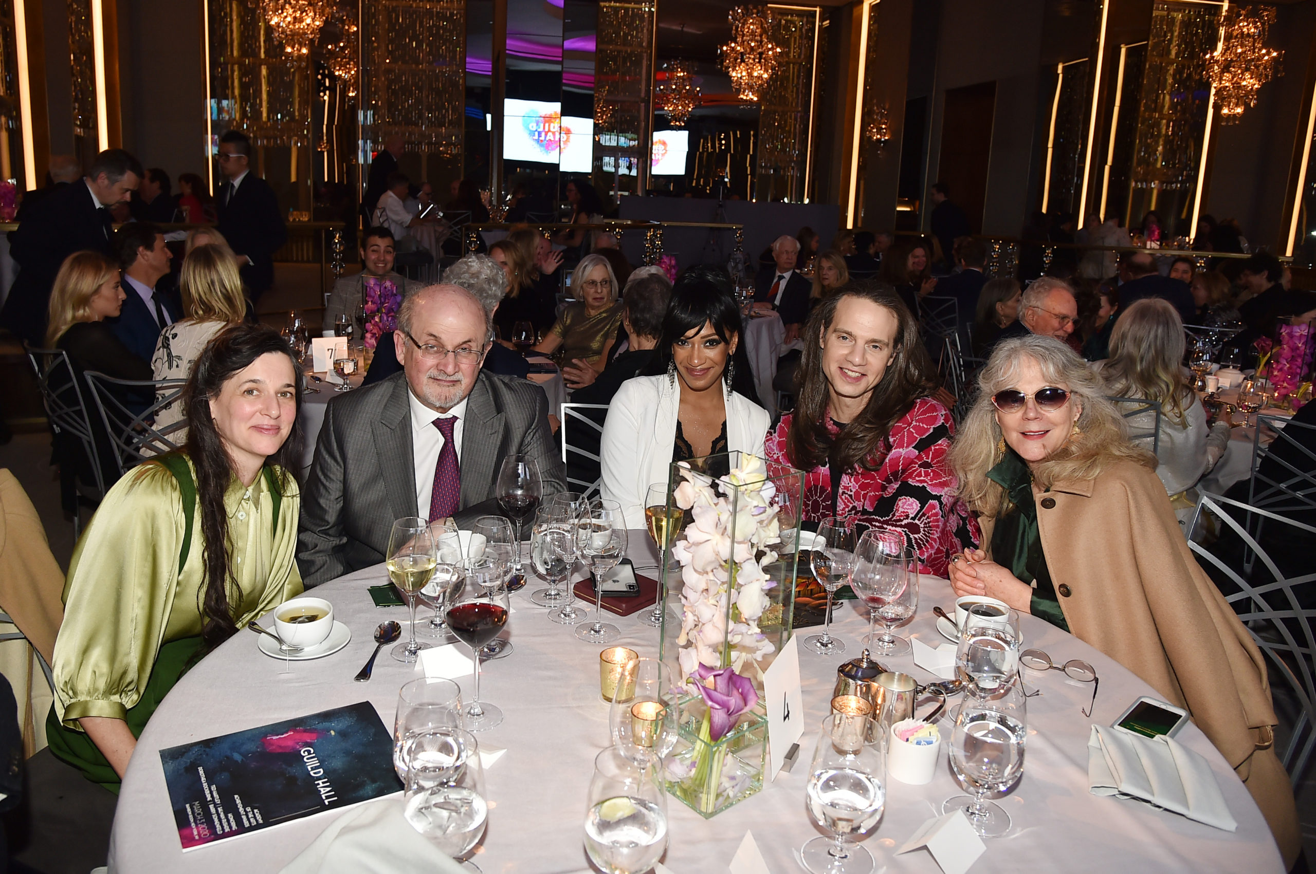 From left, Taryn Simon, Salman Rushdie, Rachel Eliza Griffiths, Jordan Roth and Blythe Danner.