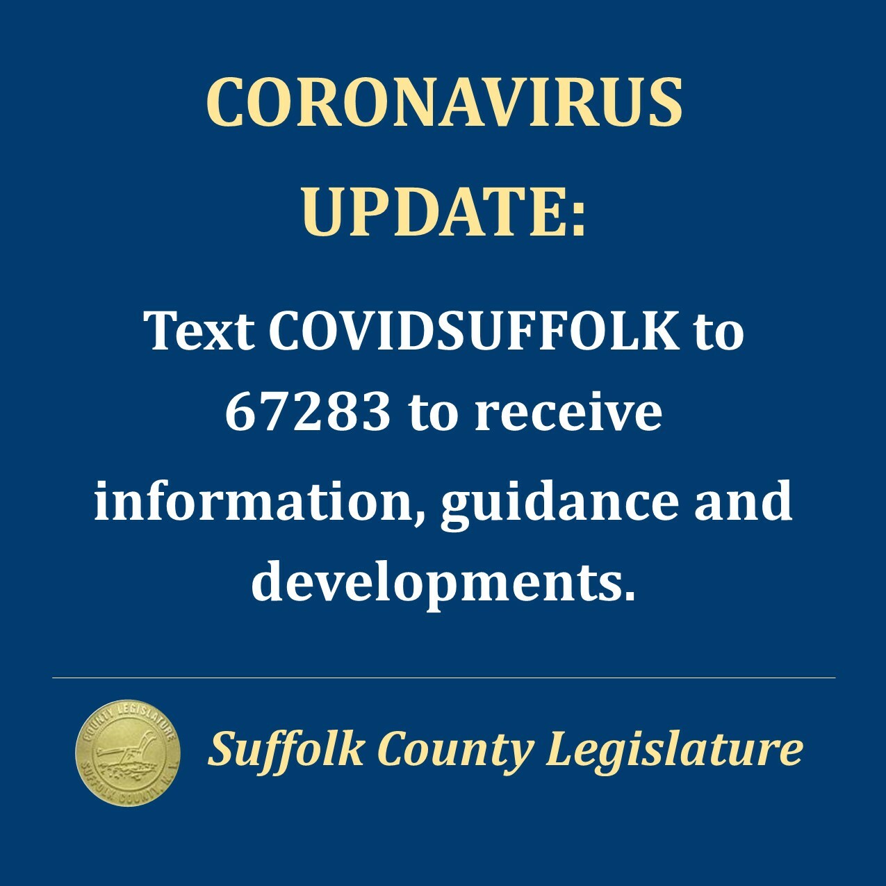 County officials encourage residents to text to get the latest  updates. 