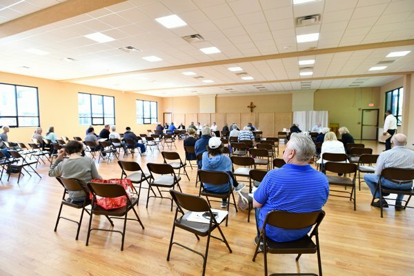 Southampton Town property owners file grivances on Grievance Day last year at St. Rosalie's Church in Hampton Bays.