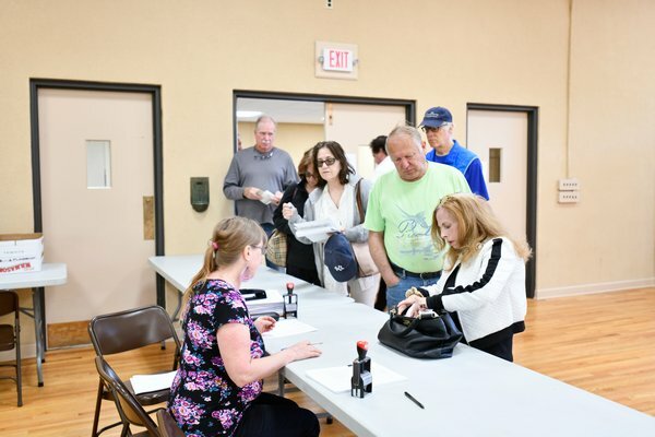 Southampton Town property owners file grivances on Grievance Day last year at St. Rosalie's Church in Hampton Bays.
