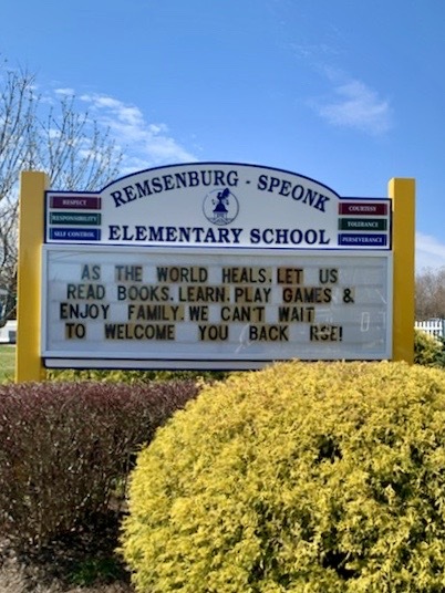 The Remsenburg-Speonk Elementary School had its new sign installed Thursday.