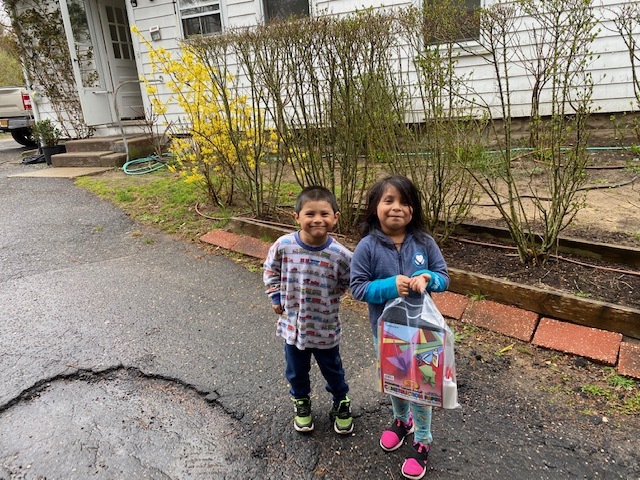 Students in the Bridgehampton School's elementary grades receiced Chromebook computers to help them continue their studies during coronavirus pandemic school closure. COURTESY BRIDGEHAMPTON SCHOOL