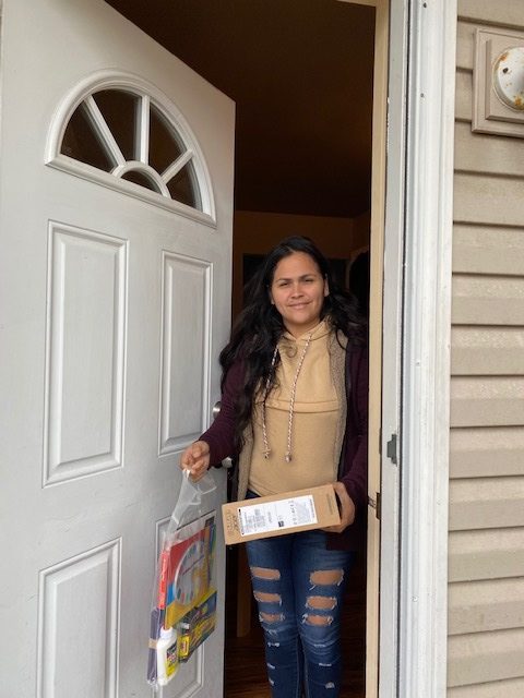 Students in the Bridgehampton School's elementary grades receiced Chromebook computers to help them continue their studies during coronavirus pandemic school closure. COURTESY BRIDGEHAMPTON SCHOOL