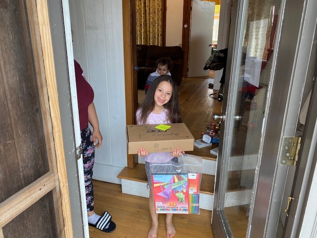 Students in the Bridgehampton School's elementary grades receiced Chromebook computers to help them continue their studies during coronavirus pandemic school closure. COURTESY BRIDGEHAMPTON SCHOOL