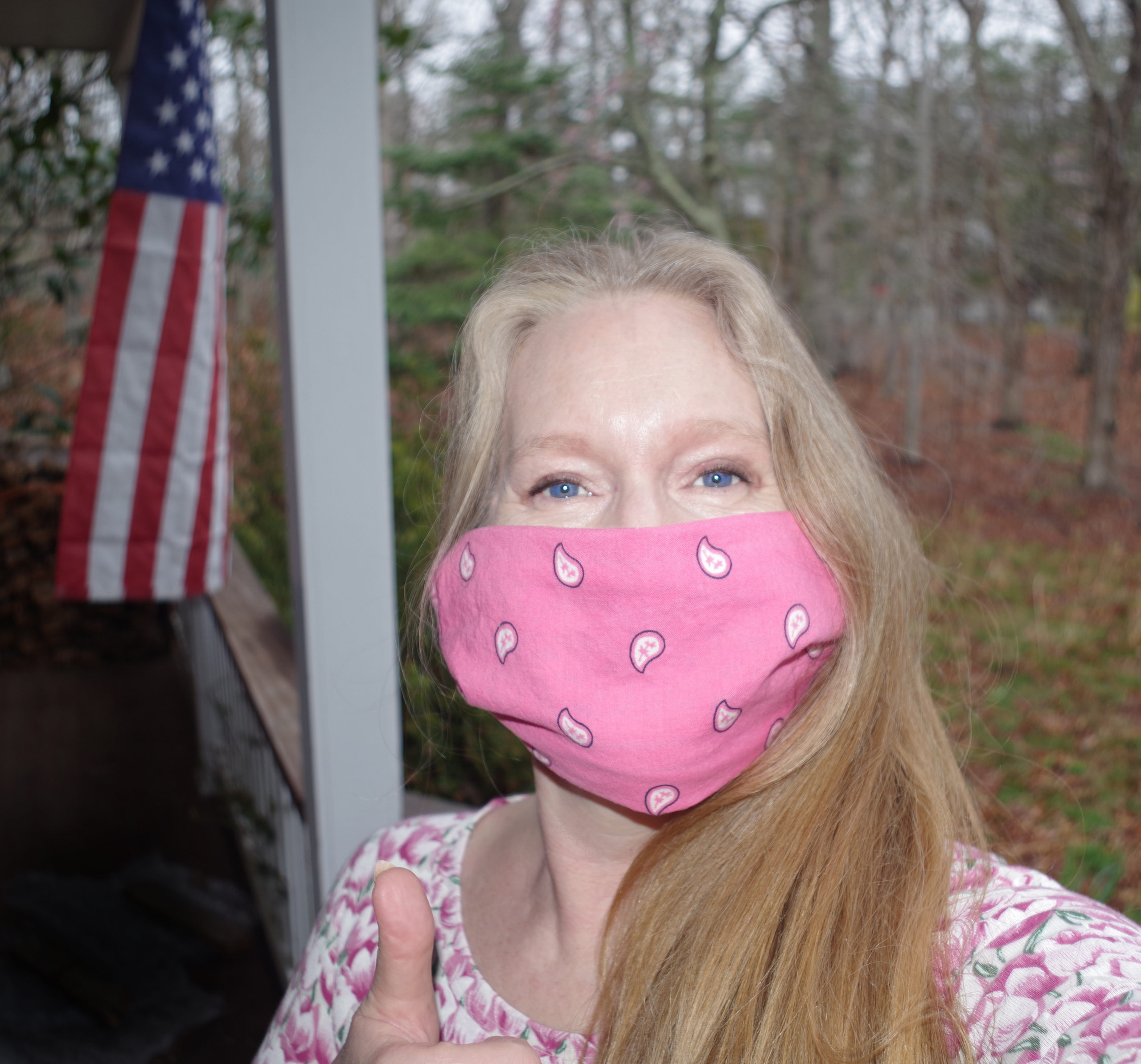 Singer/ songwriter Katherine C.H.E. of Amagansett chose a pink bandana. 