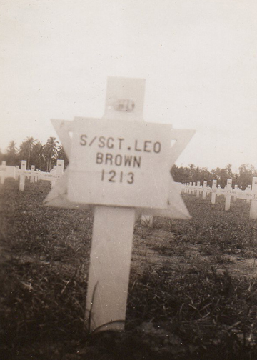 The grave of Leo Brown, who was killed in action on November 12, 1944.