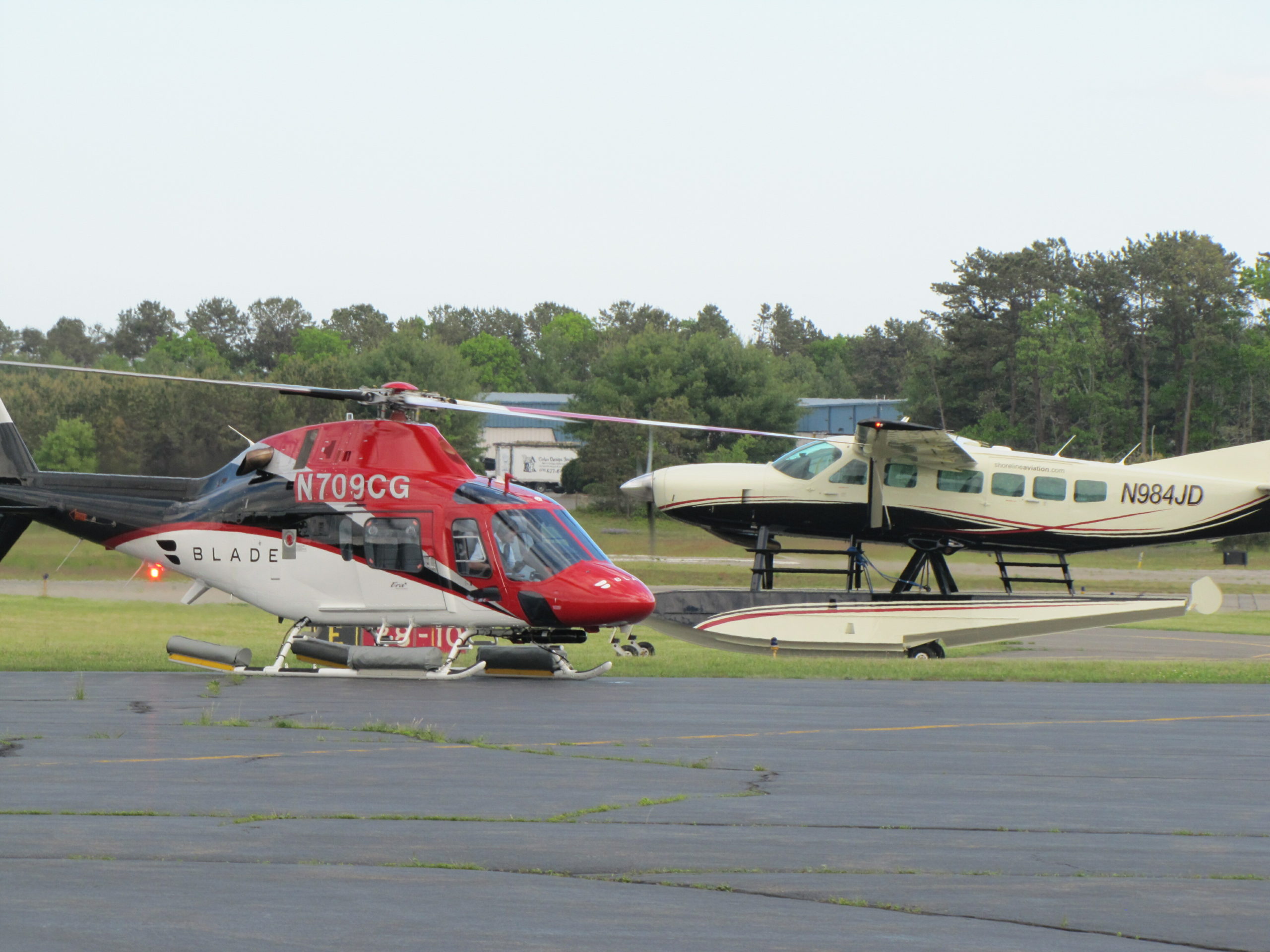 Helicopter traffic at East Hampton Airport was down 90 percent this past weekend and the commercial flight booking company Blade said it is shifting more of its Manhattan-to-East Hampton flights from helicopters to seaplanes, both in response to the coronavirus epidemic and for the long term to lessen noise impacts. 