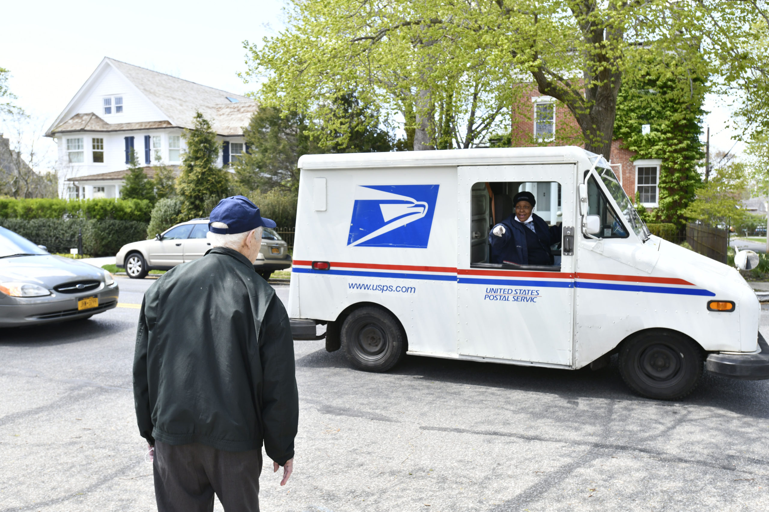 Friends, family and the Sag Harbor Fire Department drove by the home George Boziwick on Saturday to help him celebrate his 100th birthday on May 12.