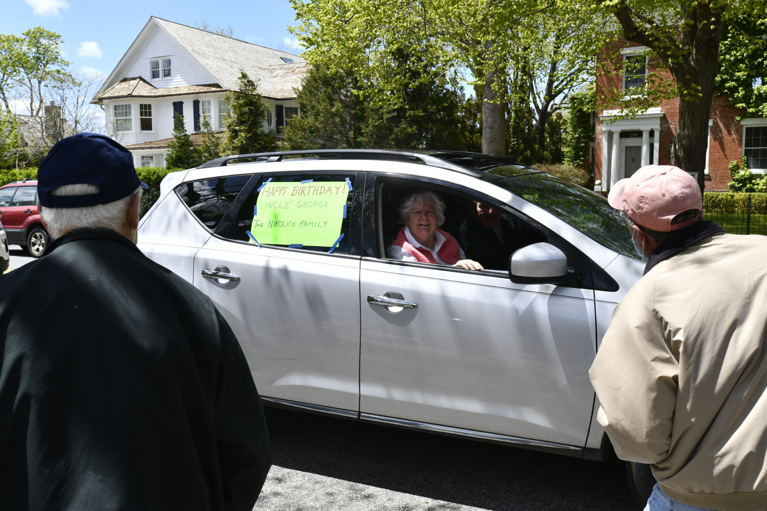 Friends, family and the Sag Harbor Fire Department drove by the home George Boziwick on Saturday to help him celebrate his 100th birthday on May 12.