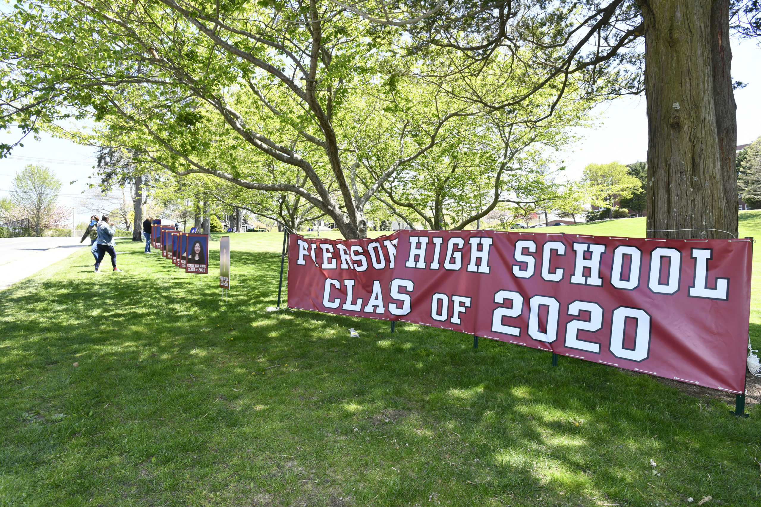 Photos of the Pierson High School Class or 2020 went up on Pierson Hill on Wednesday.