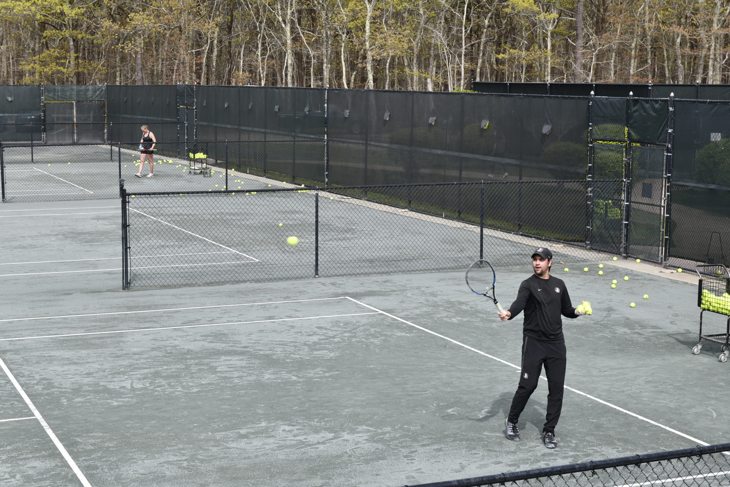 Tennis enthusiasts were back on the courts at East Hampton Indoor Tennis on Saturday morning.  DANA SHAW