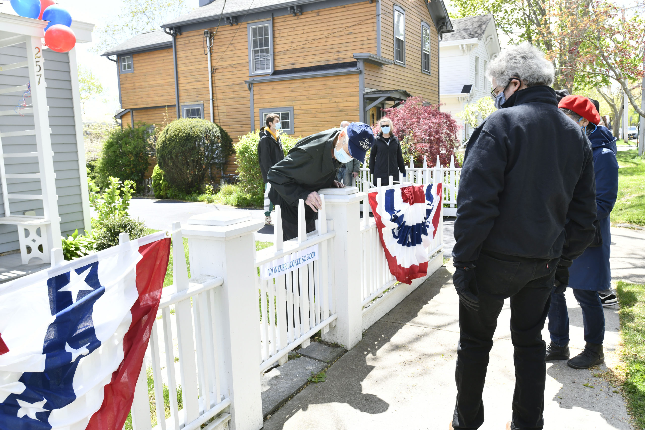 George Boziwick greets well-wishers on Saturday.