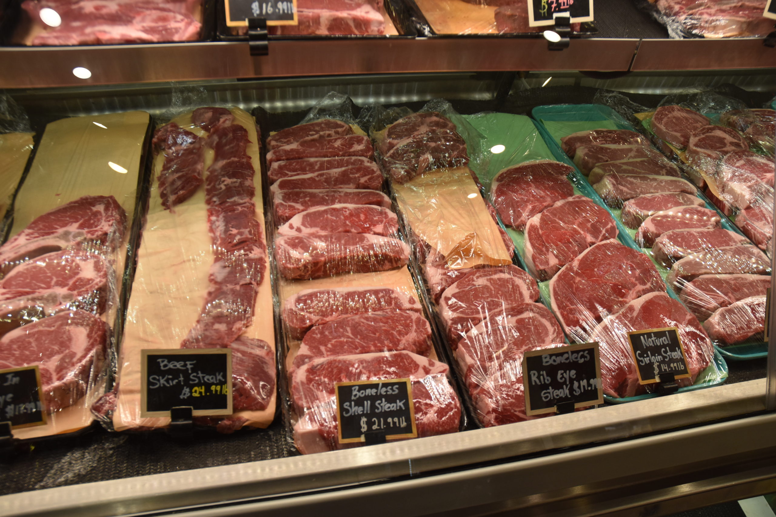 There was no shortage of steak at Schiavoni's IGA in Sag Harbor this week. STEPHEN J. KOTZ