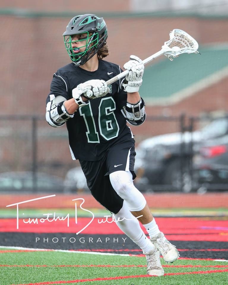 Chris Bender, last year's valedictorian at Westhampton Beach High School, is afreshman playing lacrosse at William College.