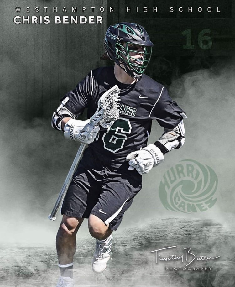 Chris Bender, last year's valedictorian at Westhampton Beach High School, is afreshman playing lacrosse at William College.