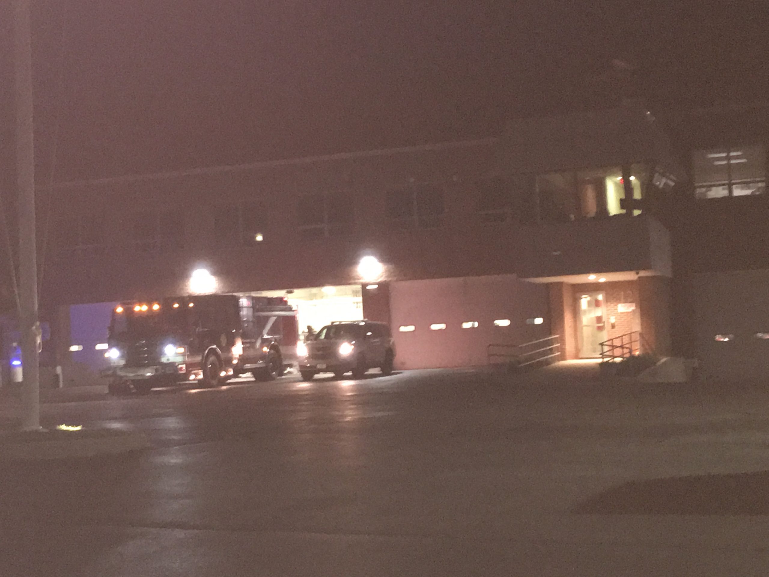 Fire departments waiting at the Montauk Fire Department headquarters. 