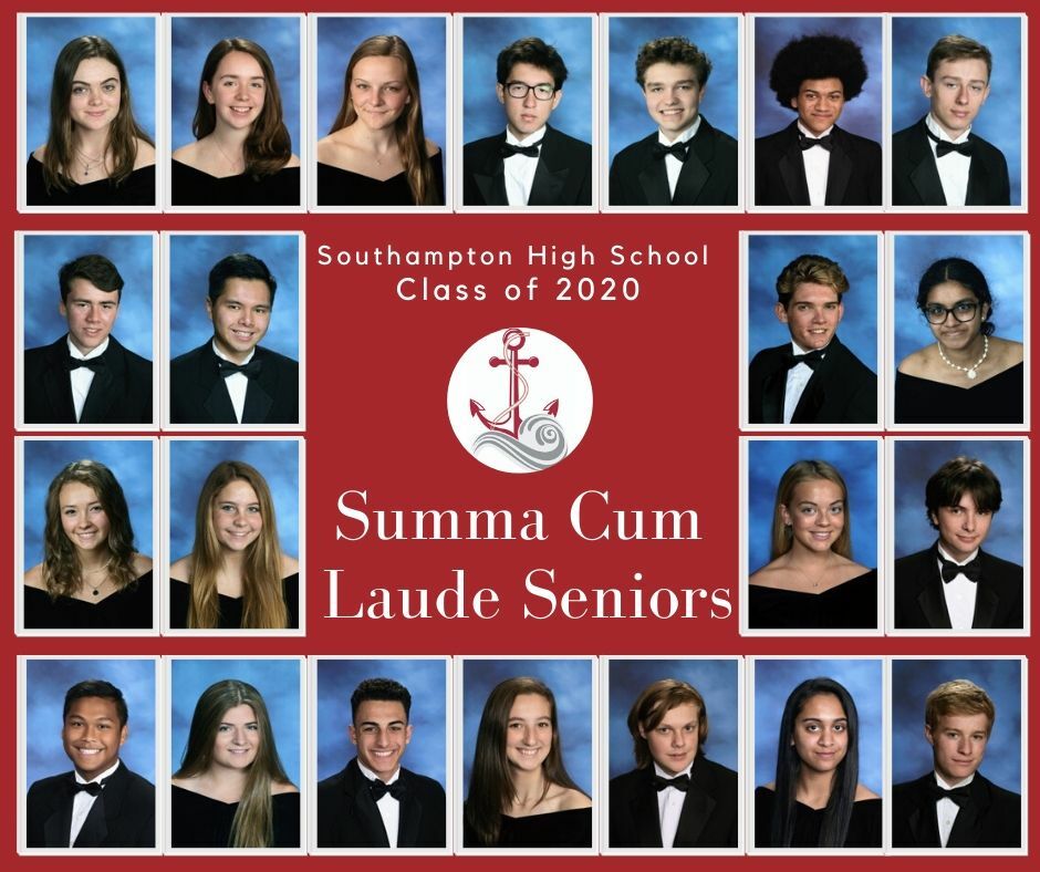 Southampton High School seniors who have achieved summa cum laude status